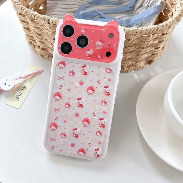 Ruijian Erdbeer Handyhülle für iPhone 17 Pro Max 16 Pro Max 15 Stoßfeste Schutzhülle mit niedlichem Cartoon-Design in Rosa - Bild 1