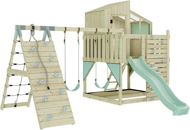 OutdoorToys Spielturm Finn mit Kinderschaukel in Mintgrün - Bild 1
