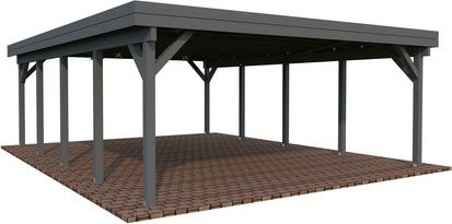 Carport PALMAKO Karl aus Fichtenholz mit Flachdach in Grau, B/T/H: 600 x 762 x 254 cm - Bild 1
