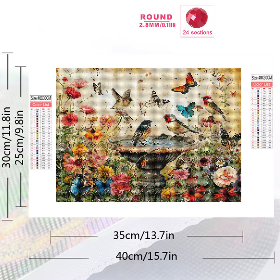 Momoart DIY Diamant-Stickerei Blumen-Landschaft Mosaik, Bastelset - Bild 2