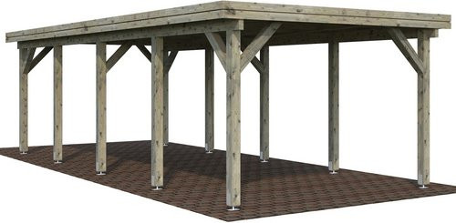 Palmako Einzelcarport Karl aus Fichtenholz in Grau mit Satteldach, Breite: 360 cm, Tiefe: 762 cm - Bild 3