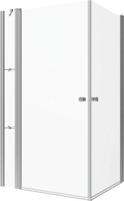 Aquabatos Duschkabine Eckdusche mit Drehtüren und Festteil, B/T: 120 x 100 cm, Höhe: 187 cm, 5 mm ESG Glas, transparent - Bild 1