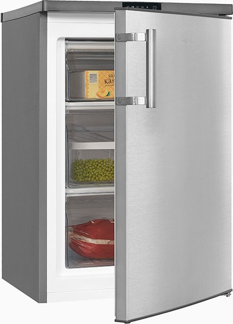 Exquisit GS81-HE-010D Gefrierschrank in Silver, Standgerät mit Super Freezing und umkehrbarer Tür, B/T/H: 57,5 x 66,0 x 131,0 cm - Bild 1