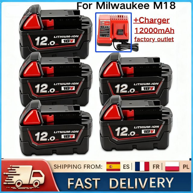 Milwaukee M18 Ersatz-Lithium-Ionen-Akku 18 V 6,0 Ah für M18 48-11-1815 48-11-1850 2604-22 - Bild 1