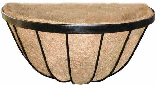 Siena Garden Wandampel Wrought aus Stahl mit Kokoseinlage, Schwarz, B/T/H: 35 x 17 x 18,5 cm - Bild 1