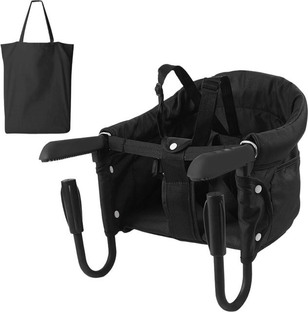 Tragbarer Klappbarer Kindersitz mit Tischklemme in Schwarz - Bild 1