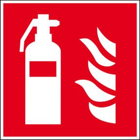 Eichner Brandschutzschild Feuerlöscher aus PVC in Rot, Breite: 30 cm, Höhe: 30 cm - Bild 1