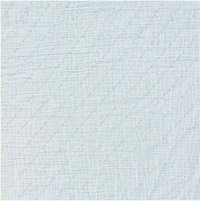 Rico Design Meterware Krinkelmusselin Streifen Hellblau aus Baumwolle - Bild 1