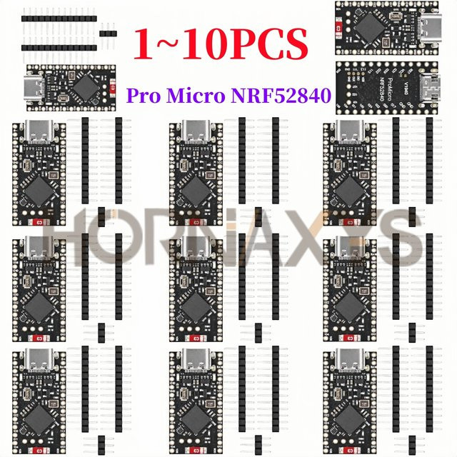 HORNAXYS NRF52840 Entwicklungsboard kompatibel mit Nice!Nano V2.0 Bluetooth Lademanagement Pro Micro in Schwarz - Bild 1