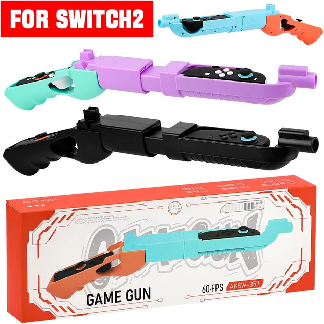 mbchips mc Schießspiel-Pistole für Nintendo Switch mit bewegungsgesteuertem Schaftgriff in Schwarz und Multicolour - Bild 1