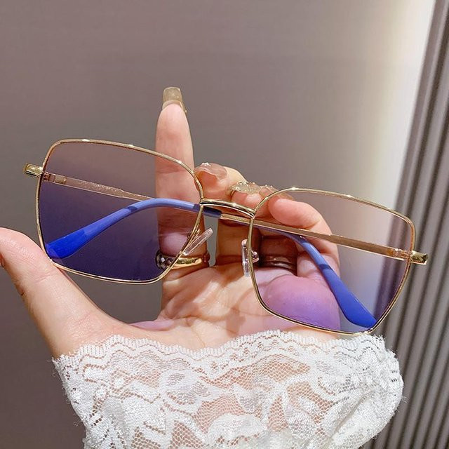 Dote Sonnenbrille, Rechteck, Metall, Vollrand, Unisex, Brown, Gold - Bild 1