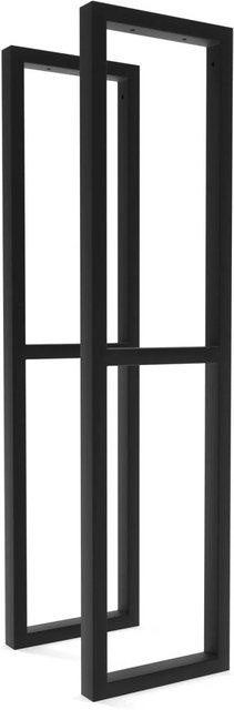 HEVVA Gestell NECKAR Doppel-Waschtisch 2er Set Schwarz matt Tiefe: 20 cm - Bild 1
