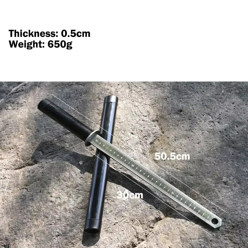 Multifunktionales Lineal aus kohlenstoffhaltigem Stahl mit integriertem Schmiedekreuz und Langschlüssel als Werkzeug für die Autowerkstatt in Silber - Bild 4