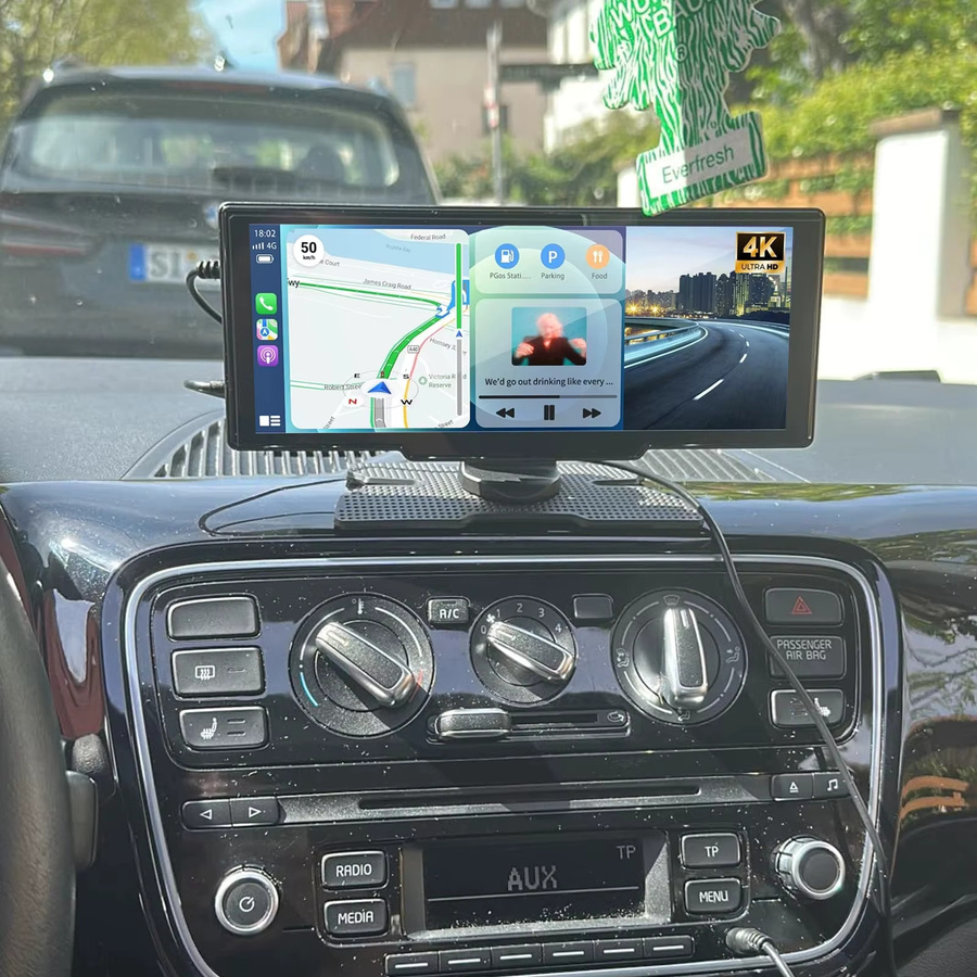 ESSGOO 4K Tragbares Universal-Carplay Autoradio mit Android Auto, Bluetooth, AUX und Mirror Link, Schwarz, 8,1 Zoll - Bild 6