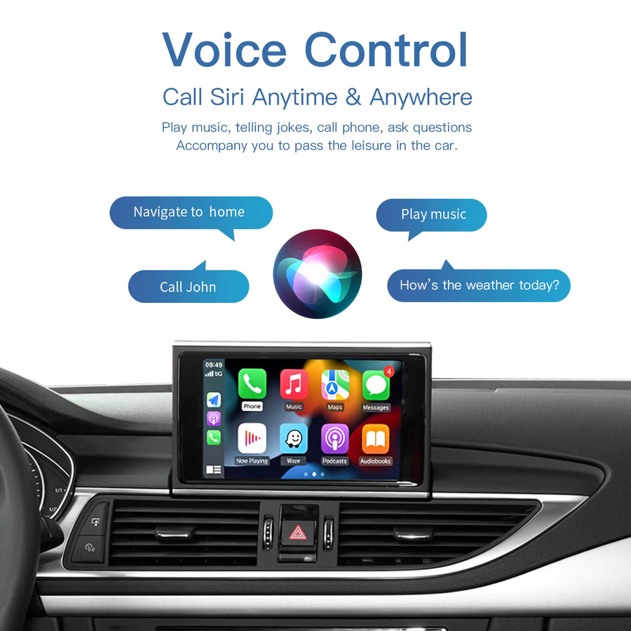 CARABC Wireless CarPlay und Android Auto Modul für Audi A6 A7 2012-2018 in Schwarz mit Bluetooth Audio und OEM Rückfahrkamera Unterstützung - Bild 4