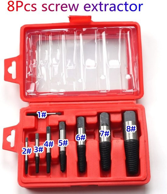 SLADE Schraubenentferner-Set aus Stahl, EasyOut Ausdreher und Mittelbohrer zum Entfernen beschädigter Schrauben, Farbe: Silber - Bild 1