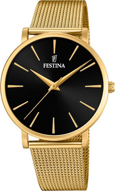 Festina Damenuhr, Quarz, Edelstahl, Schwarz, 38 mm - Bild 1