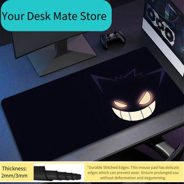 Potdemiel Gaming-Mauspad Dark Gengar in Starry Night, wasserdichte und rutschfeste Schreibtischunterlage, Schwarz - Bild 1