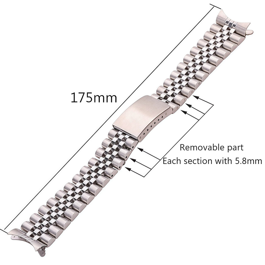 ChronoLink Uhrenarmband Edelstahl, silber, 18mm 20mm 22mm, Unisex - Bild 3