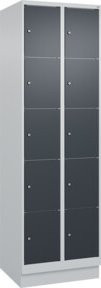 C+P Schließfachschrank Classic PLUS mit Sockel und 2 Abteilen, Farbe Anthrazitgrau, H x B x T: 195 x 60 x 50 cm - Bild 1