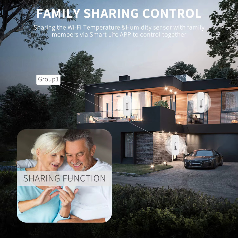 Tuya Smart Temperatur- und Feuchtigkeitssensor in Weiß mit Wi-Fi und Bluetooth zur Smart Home-Automatisierung und Integration mit Alexa und Google - Bild 5