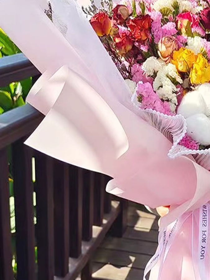 10 Stück wasserdichtes Blumenverpackungspapier in Pink im koreanischen Stil - Bild 2