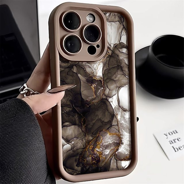 TUNEDEE Handyhülle mit buntem Marmor-Design für iPhone Modelle, weiche Schutzhülle in Bonbonfarben - Bild 1
