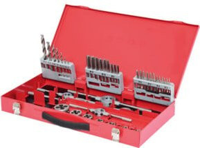 KS Tools HSS Gewindeschneidwerkzeug-Satz aus Stahl, 44-teilig, Rot - Bild 1