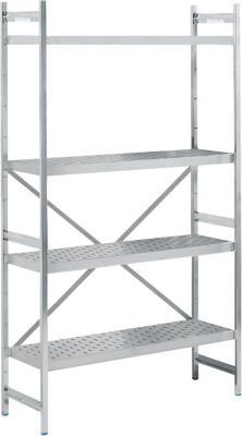 Köhler Grundregal aus Edelstahl mit gelochtem Boden in Silber, H 200 x B 120 x T 40 cm - Bild 1