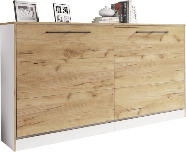 VCM Schrankbett Smalu Wandklappbett mit Lattenrost, Bettschrank und Kommode, H x B x T: 114 x 213 x 43 cm, Matratzengröße 90 x 200 cm - Bild 1