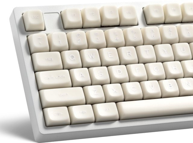 XVX MDA Profile White Jade Double Shot PBT Tastenkappen-Set in Weiß mit 132 Tasten für mechanische Tastaturen - Bild 1