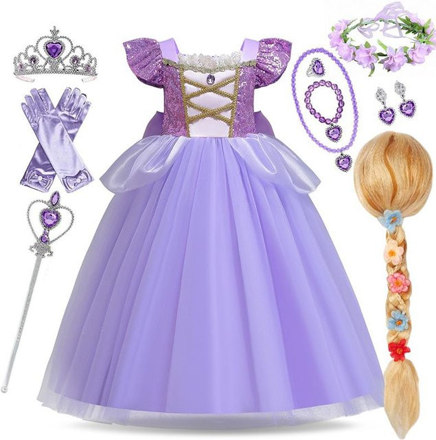 Rapunzel Prinzessinnenkostüm Kleid, pink - Bild 1