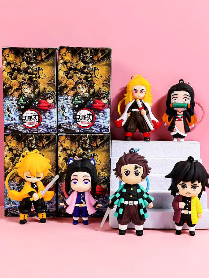 Bandai Schlüsselanhänger Demon Slayer, Kunststoff, Bunt, Set - Bild 2