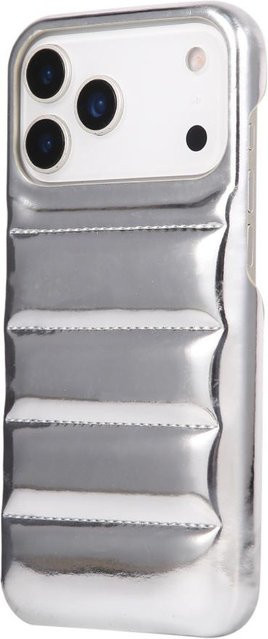 Modische Daunenjacke Silikon Hülle für Apple iPhone 17 16 15 14 13 12 11 Pro Max Plus in Bunt und Silber, Stoßfeste Puffer Schutzhülle für dein iPhone - Bild 1