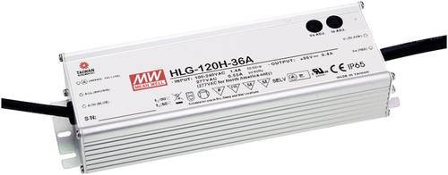 Mean Well MW HLG-120H-15A LED-Treiber, silberner LED-Trafo mit 120W, 15 V/DC, IP65 Schutzklasse und PFC-Schaltkreis - Bild 1