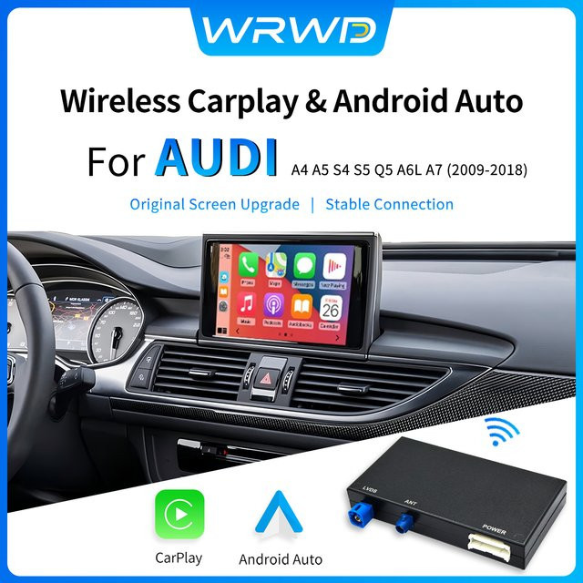 WRWD Kabelloses CarPlay und Android Auto Interface für Audi A6L und A7 2012-2015, Upgrade für das 8-Zoll Original-Autosystem, Schwarz, mit Wi-Fi und Bluetooth - Bild 1