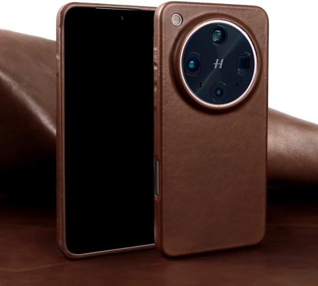 Echte Lederhülle aus Ölwachs für OPPO Find X8 Pro, Reno 9 Pro Plus und weitere Modelle, Farbe: Braun - Bild 1