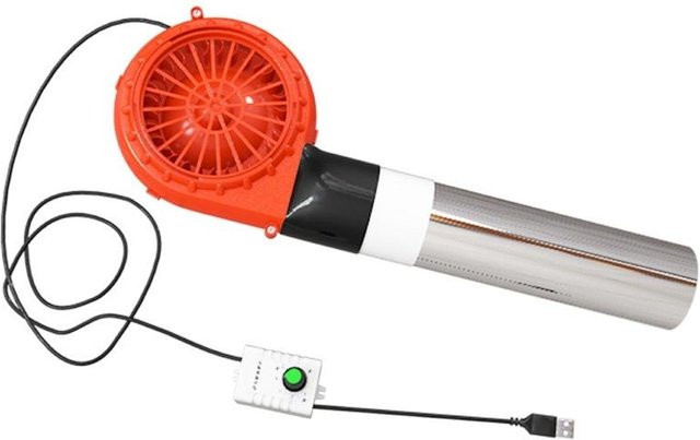 Elektrischer BBQ-Bläser zur Holzkohle-Anzündung in Orange aus Metall und Kunststoff - Bild 1