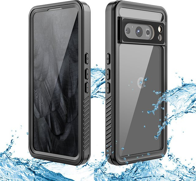 IP68 wasserdichte Outdoor-Handyhülle mit Hängeseil für Google Pixel 8 Pro in Schwarz - Bild 1