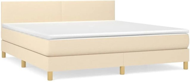 vidaXL Boxspringbett mit Matratze in Beige, Hybrid-Design mit Taschenfederkern, B/T: 160 x 200 cm - Bild 1