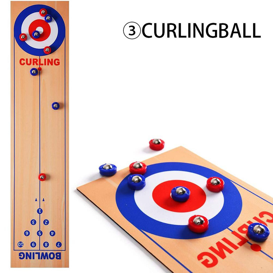 Neoglint 3 in 1 Tisch Curling Bowling Shuffleboard Spielset - Bild 2