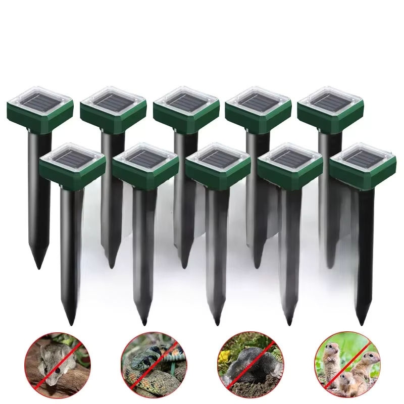 10er Pack Outdoor Solar Ultraschall Vibration Repeller zur Abwehr von Schlangen und Maulwürfen für Garten, Hof und Bauernhof - Bild 7