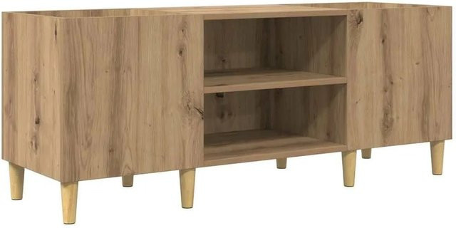 vidaXL Schallplattenschrank Artisan-Eiche in Braun mit Türen und Regalböden, B/T/H: 121 x 38 x 48 cm - Bild 1