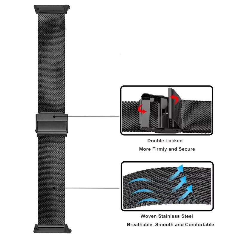 Uhrenarmband Edelstahl, Milanese, Silber, Huawei Watch Fit 4/Fit 3 - Bild 3