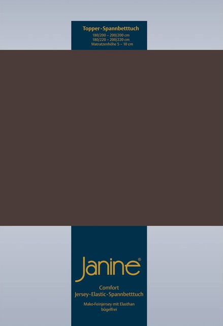 Janine Topper Spannbetttuch Elastic Jersey aus Baumwolle in Braun - Bild 1