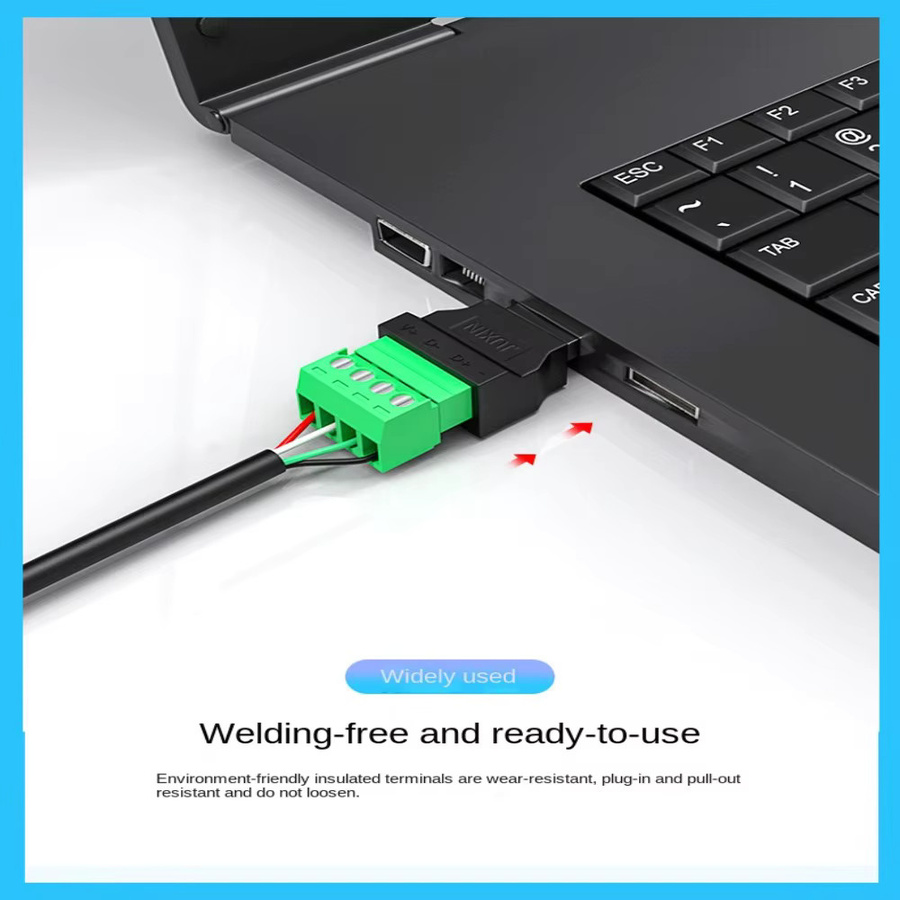 USB 2.0 Typ A Adapter-Stecker mit 4-poligen Schraubklemmen in Schwarz - Bild 2