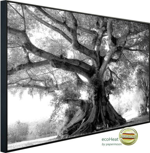 papermoon EcoHeat Infrarotheizung mit Baum-Design in Schwarz und Weiss, Matt-Effekt, mit App-Steuerung und Überhitzungsschutz - Bild 1