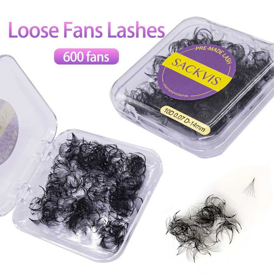 Sackvis Lashes Vorgefertigte Wimpernfächer, 600 Stück, Black, Unisex - Bild 3