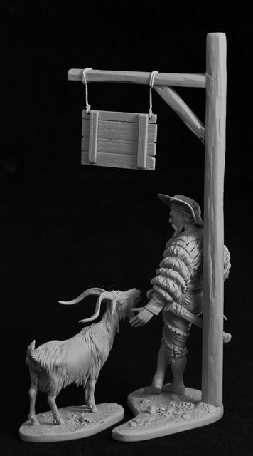MEEKLION MODEL Söldner vs. Ziegenüberlebender im Kampf, 75-mm-Harzmodellbausatz, Fantasy - Bild 1