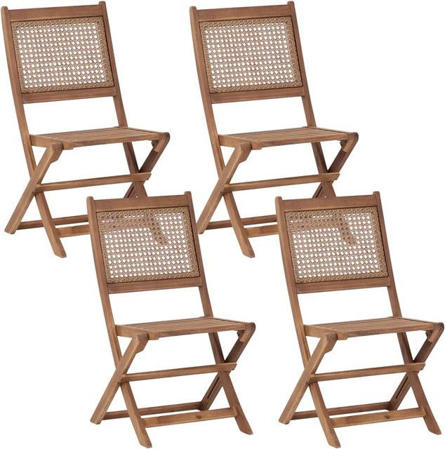 Beliani Gartenstuhl aus Akazienholz in Braun, stapelbar, B/T/H: 60 x 51 x 90 cm - Bild 1